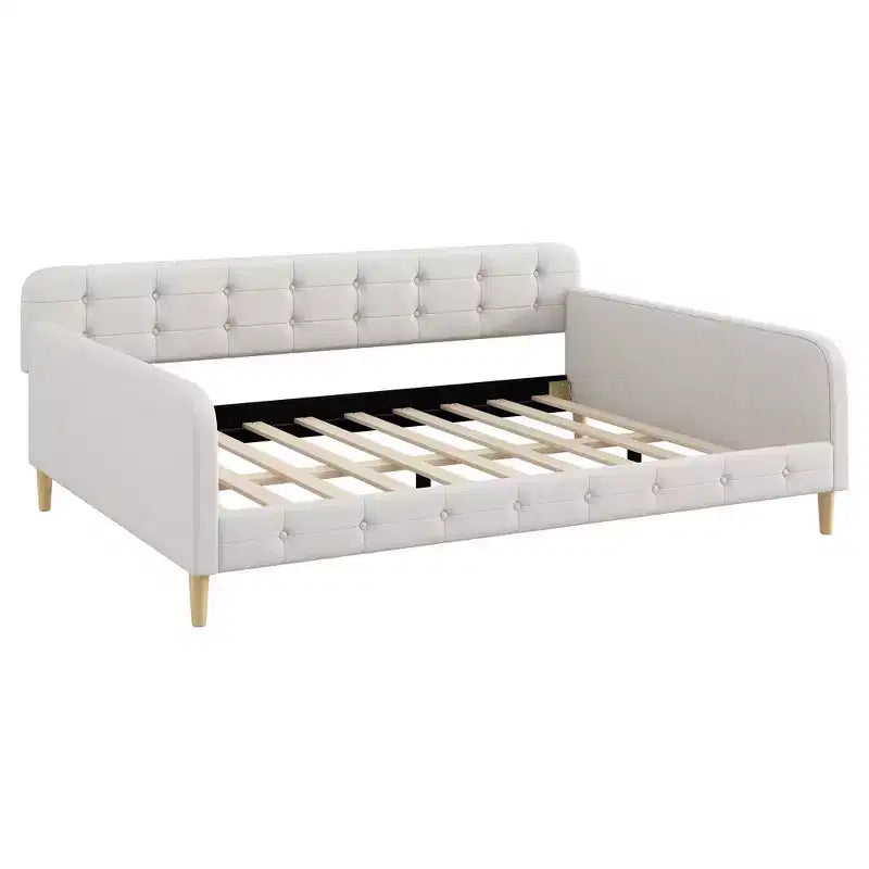 Lit de repos moderne rembourré en lin de taille Queen Luxystar