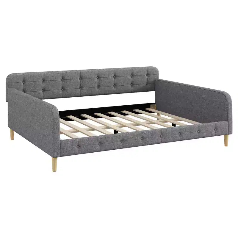 Lit de repos moderne rembourré en lin de taille Queen Luxystar