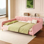 Lit de repos moderne rembourré en lin de taille Queen Luxystar