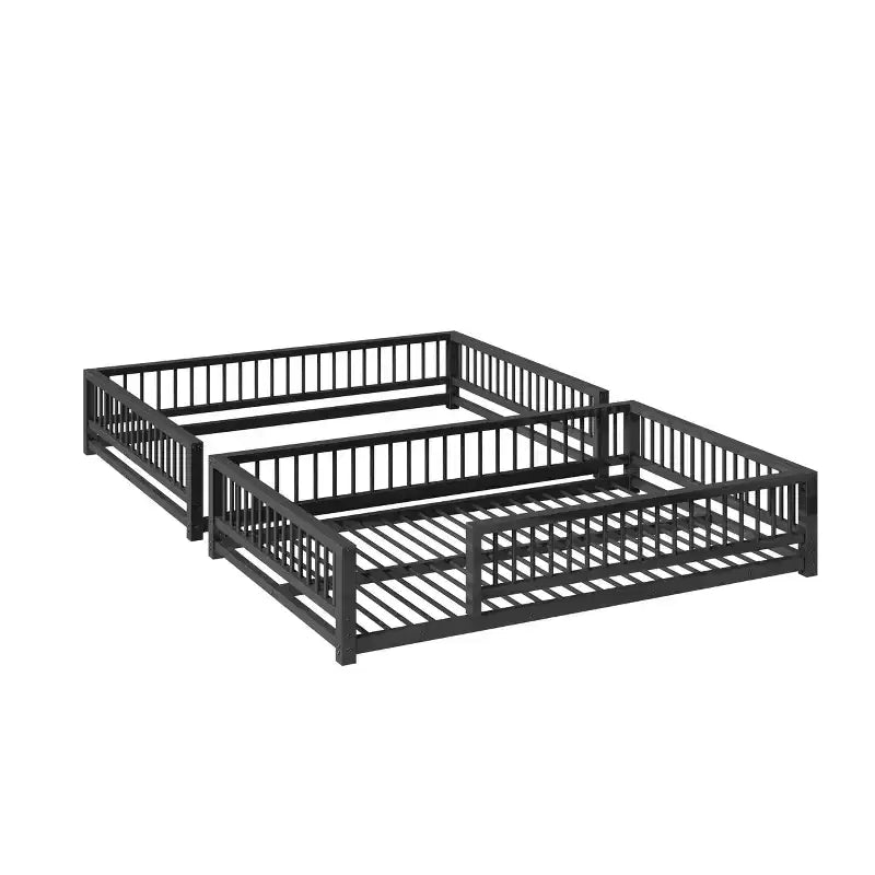 Lit superposé Luxystar en métal avec barrières de sécurité, séparable en 2 lits