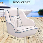 Fauteuil Capitaine, Siège de Bateau en Vinyle Marine avec Rembourrage Épais en Éponge et Dossier Ergonomique, Siège de Ponton de 42 cm de Large