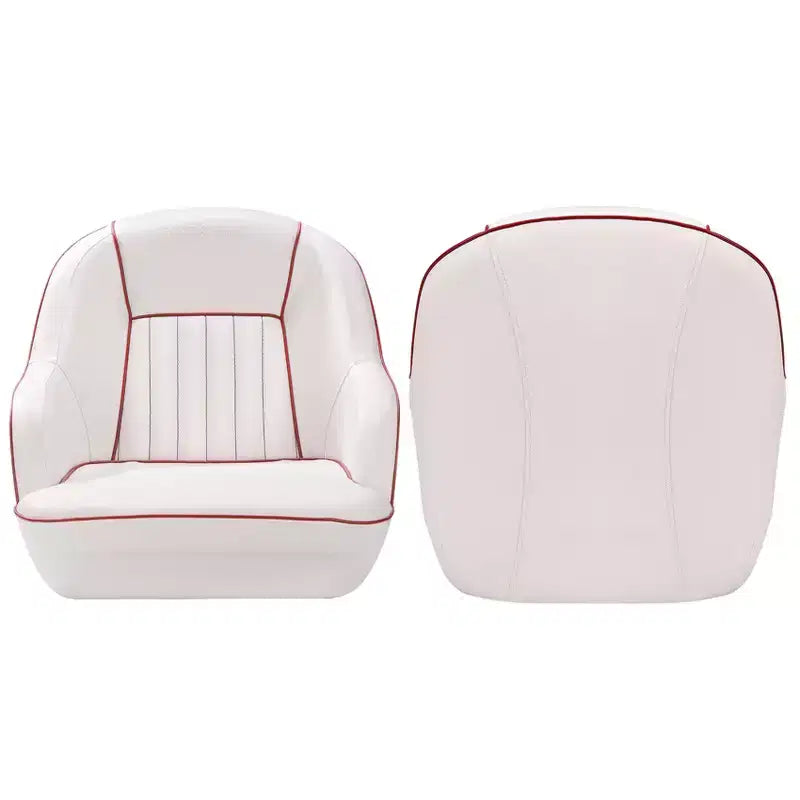 Fauteuil Capitaine, Siège de Bateau en Vinyle Marine avec Rembourrage Épais en Éponge et Dossier Ergonomique, Siège de Ponton de 42 cm de Large