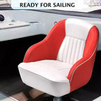 Fauteuil Capitaine, Siège de Bateau en Vinyle Marine avec Rembourrage Épais en Éponge et Dossier Ergonomique, Siège de Ponton de 42 cm de Large