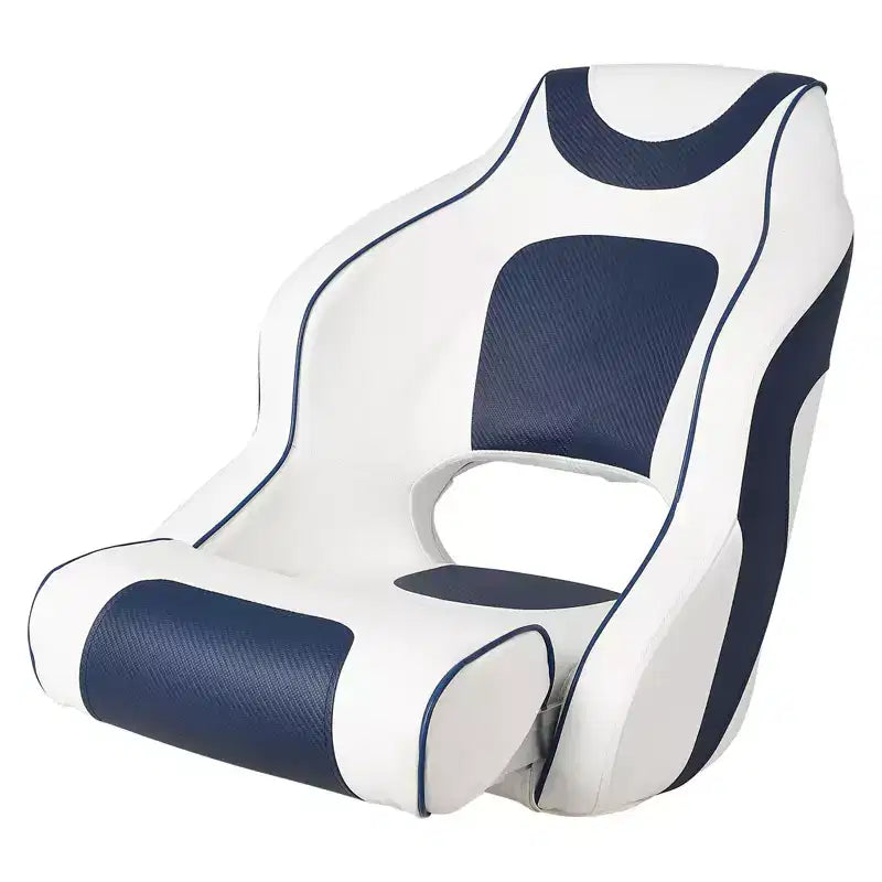 Fauteuil Capitaine, Siège de Bateau en Vinyle Marine avec Rembourrage Épais en Éponge et Dossier Ergonomique, Siège de Ponton de 42 cm de Large