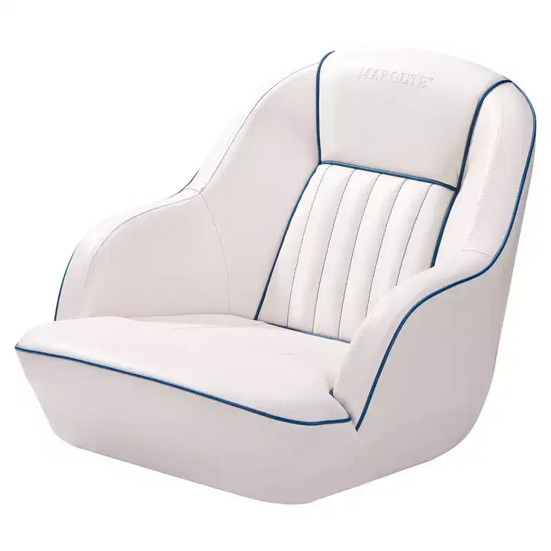 Fauteuil Capitaine, Siège de Bateau en Vinyle Marine avec Rembourrage Épais en Éponge et Dossier Ergonomique, Siège de Ponton de 42 cm de Large