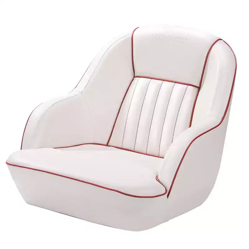 Fauteuil Capitaine, Siège de Bateau en Vinyle Marine avec Rembourrage Épais en Éponge et Dossier Ergonomique, Siège de Ponton de 42 cm de Large
