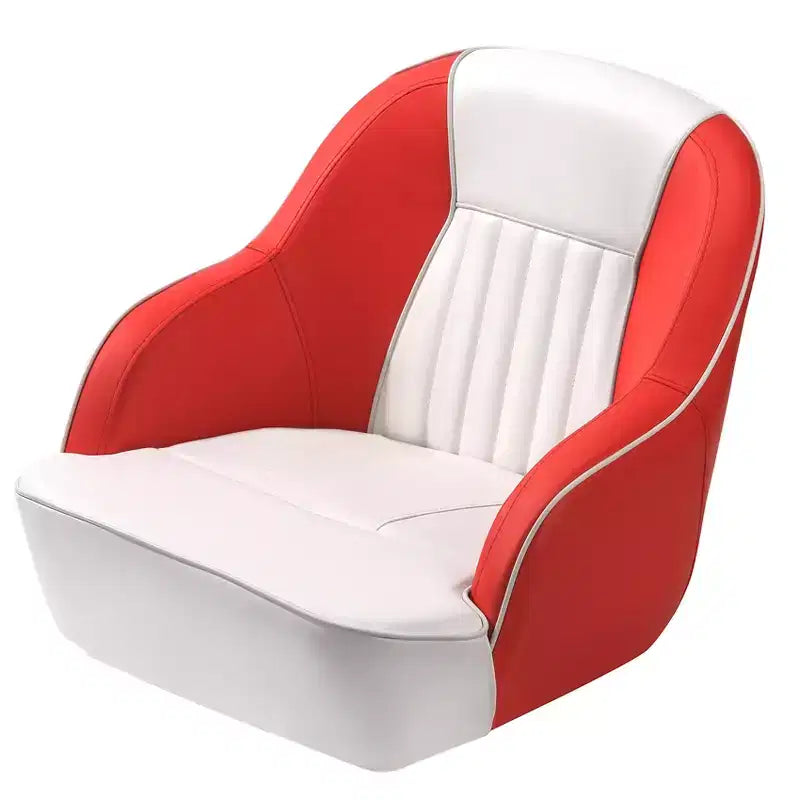 Fauteuil Capitaine, Siège de Bateau en Vinyle Marine avec Rembourrage Épais en Éponge et Dossier Ergonomique, Siège de Ponton de 42 cm de Large