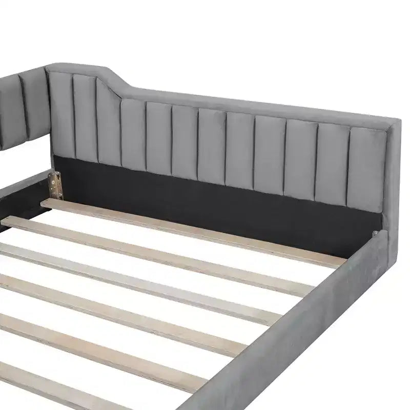 Lit de repos moderne en velours Luxystar avec poches latérales