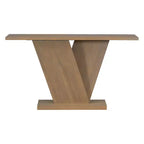Table console d'entrée Whisen V-Base, table de couloir d'appoint, table de canapé mince avec placage en bois naturel, polyvalence classique