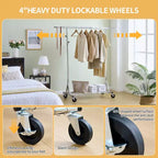 Portant à vêtements roulant robuste VIYET 68 600 livres, portant à vêtements commercial en fer pliable (cintres portables pour chambre à coucher)