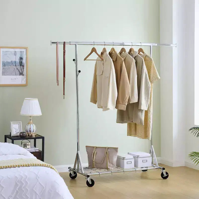 Portant à vêtements roulant robuste VIYET 68 600 livres, portant à vêtements commercial en fer pliable (cintres portables pour chambre à coucher)