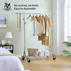 Portant à vêtements roulant robuste VIYET 68 600 livres, portant à vêtements commercial en fer pliable (cintres portables pour chambre à coucher)