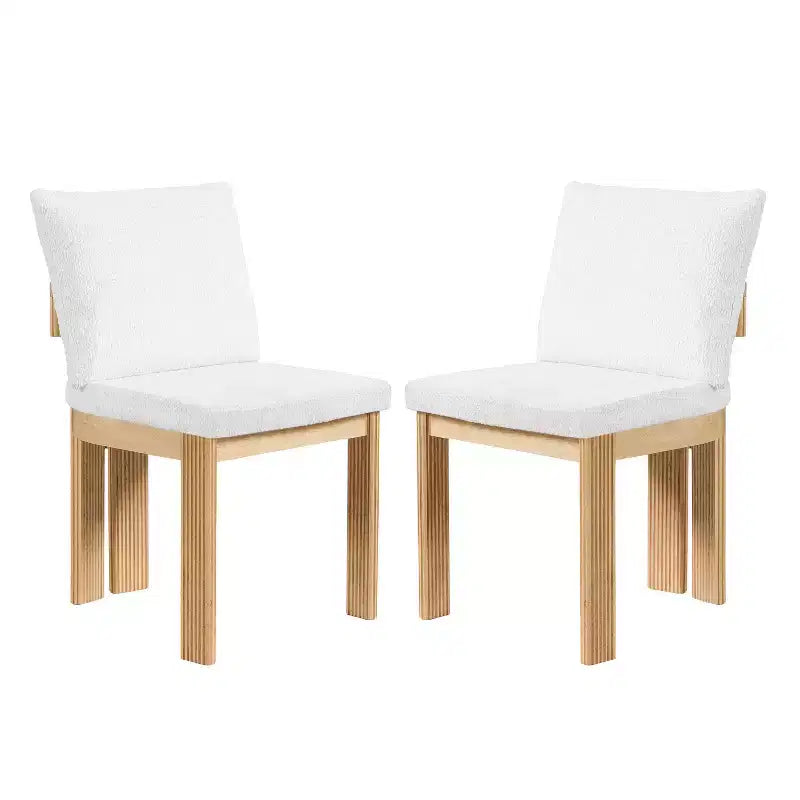Christopher Knight Home Eunseo, chaises de salle à manger modernes en tissu bouclé et bois d'hévéa (lot de 2)