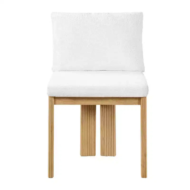Christopher Knight Home Eunseo, chaises de salle à manger modernes en tissu bouclé et bois d'hévéa (lot de 2)