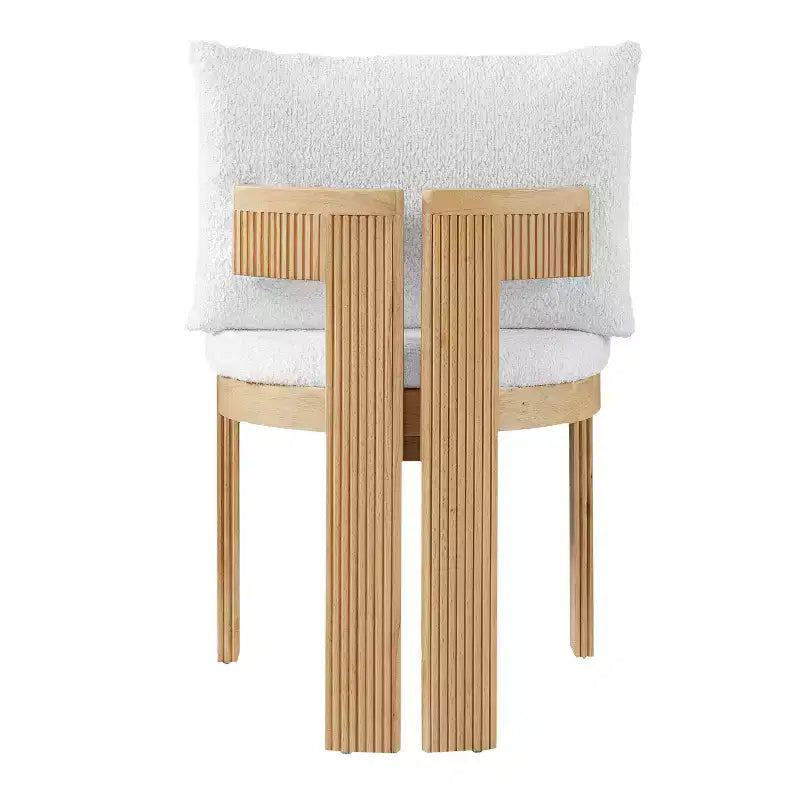 Christopher Knight Home Eunseo, chaises de salle à manger modernes en tissu bouclé et bois d'hévéa (lot de 2)