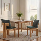 Christopher Knight Home Eunseo, chaises de salle à manger modernes en tissu bouclé et bois d'hévéa (lot de 2)