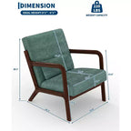 Fauteuil d'appoint moderne du milieu du siècle avec oreiller lombaire, revêtement en chenille et cadre en bois massif