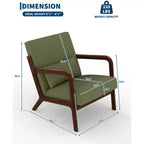 Fauteuil d'appoint moderne du milieu du siècle avec oreiller lombaire, revêtement en chenille et cadre en bois massif