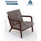 Fauteuil d'appoint moderne du milieu du siècle avec oreiller lombaire, revêtement en chenille et cadre en bois massif