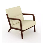 Fauteuil d'appoint moderne du milieu du siècle avec oreiller lombaire, revêtement en chenille et cadre en bois massif