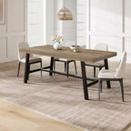Table à manger industrielle de 70,87 po pour 6 à 8 personnes, longue table de cuisine en bois avec cadre métallique robuste et finition noire, peut accueillir 6 personnes (comptoir rectangulaire)