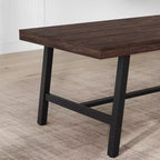 Table à manger industrielle de 70,87 po pour 6 à 8 personnes, longue table de cuisine en bois avec cadre métallique robuste et finition noire, peut accueillir 6 personnes (comptoir rectangulaire)
