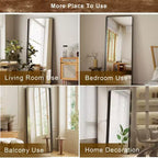 Miroir sur pied Likepay pleine longueur avec coins arrondis, en métal noir, design minimaliste et moderne