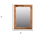 Miroir d'appoint encadré HomeRoots 44, en bois massif marron, bord brut