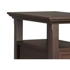 Table d'appoint étroite de style transitionnel en bois massif de 14 pouces de large avec tiroir Normandy