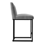 Lot de 4 tabourets de bar modernes à hauteur de comptoir, 25 chaises d'îlot de cuisine rembourrées avec piètement luge en métal noir - Panipeachy
