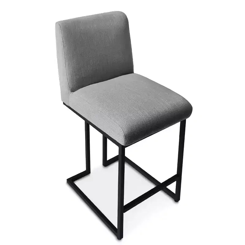 Lot de 4 tabourets de bar modernes à hauteur de comptoir, 25 chaises d'îlot de cuisine rembourrées avec piètement luge en métal noir - Panipeachy