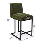 Lot de 4 tabourets de bar modernes à hauteur de comptoir, 25 chaises d'îlot de cuisine rembourrées avec piètement luge en métal noir - Panipeachy