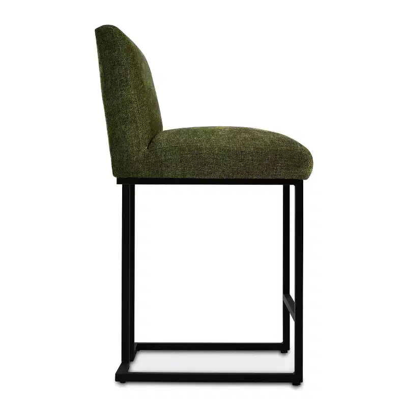 Lot de 4 tabourets de bar modernes à hauteur de comptoir, 25 chaises d'îlot de cuisine rembourrées avec piètement luge en métal noir - Panipeachy