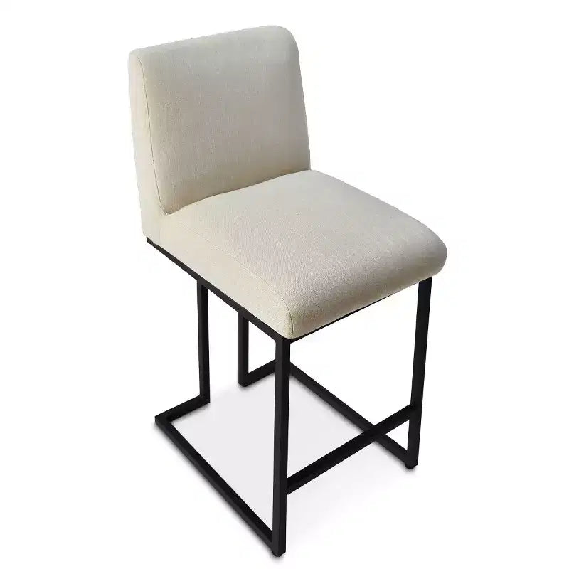 Lot de 4 tabourets de bar modernes à hauteur de comptoir, 25 chaises d'îlot de cuisine rembourrées avec piètement luge en métal noir - Panipeachy