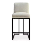 Set of 4 Modern Counter Height Bar Stools, 25 Upholstered Kitchen Island Chairs with Black Metal Sled Base - Panipeachy