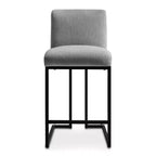 Lot de 4 tabourets de bar modernes à hauteur de comptoir, 25 chaises d'îlot de cuisine rembourrées avec piètement luge en métal noir - Panipeachy