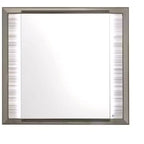 HomeRoots 38 White And Silver Wood Lighted Dresser Mount Framed Mirror