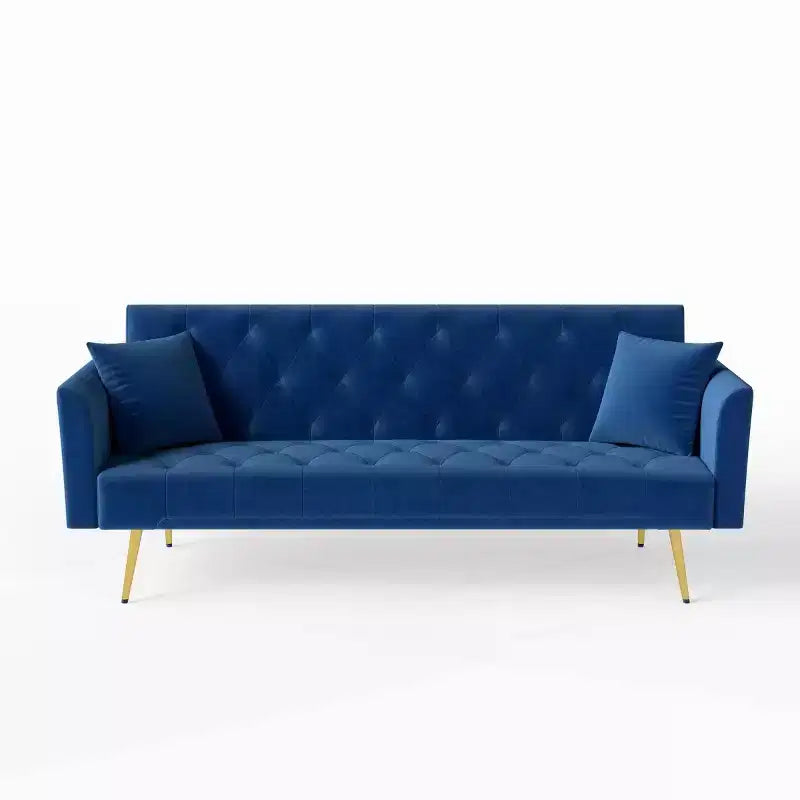 Canapé inclinable moderne en velours avec dossier réglable à 3 positions, canapé-lit convertible pour petits salons ou chambres d'amis-Panipeachy