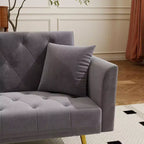 Canapé inclinable moderne en velours avec dossier réglable à 3 positions, canapé-lit convertible pour petits salons ou chambres d'amis-Panipeachy