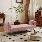 Canapé inclinable moderne en velours avec dossier réglable à 3 positions, canapé-lit convertible pour petits salons ou chambres d'amis-Panipeachy