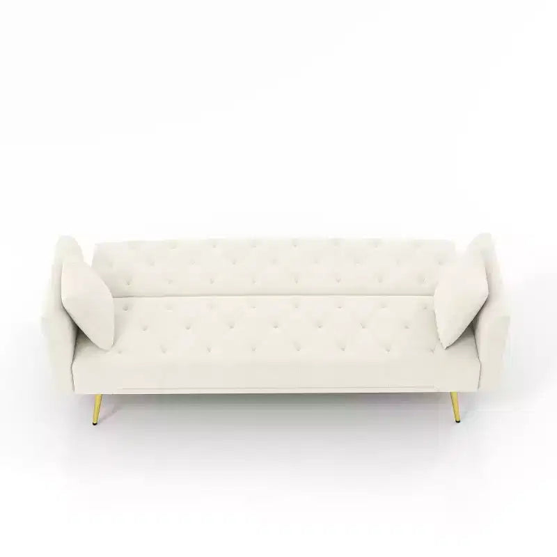 Canapé inclinable moderne en velours avec dossier réglable à 3 positions, canapé-lit convertible pour petits salons ou chambres d'amis-Panipeachy