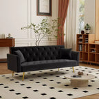 Canapé inclinable moderne en velours avec dossier réglable à 3 positions, canapé-lit convertible pour petits salons ou chambres d'amis-Panipeachy
