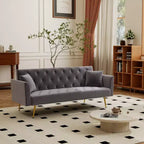 Canapé inclinable moderne en velours avec dossier réglable à 3 positions, canapé-lit convertible pour petits salons ou chambres d'amis-Panipeachy