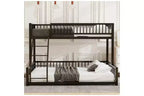 Bellemave Lit Superposé au Sol Jumeau XL sur Grand Lit avec Échelle et Barrières de Sécurité, Lit Superposé au Sol en Métal avec Design Détachable, Facile à Assembler, Noir