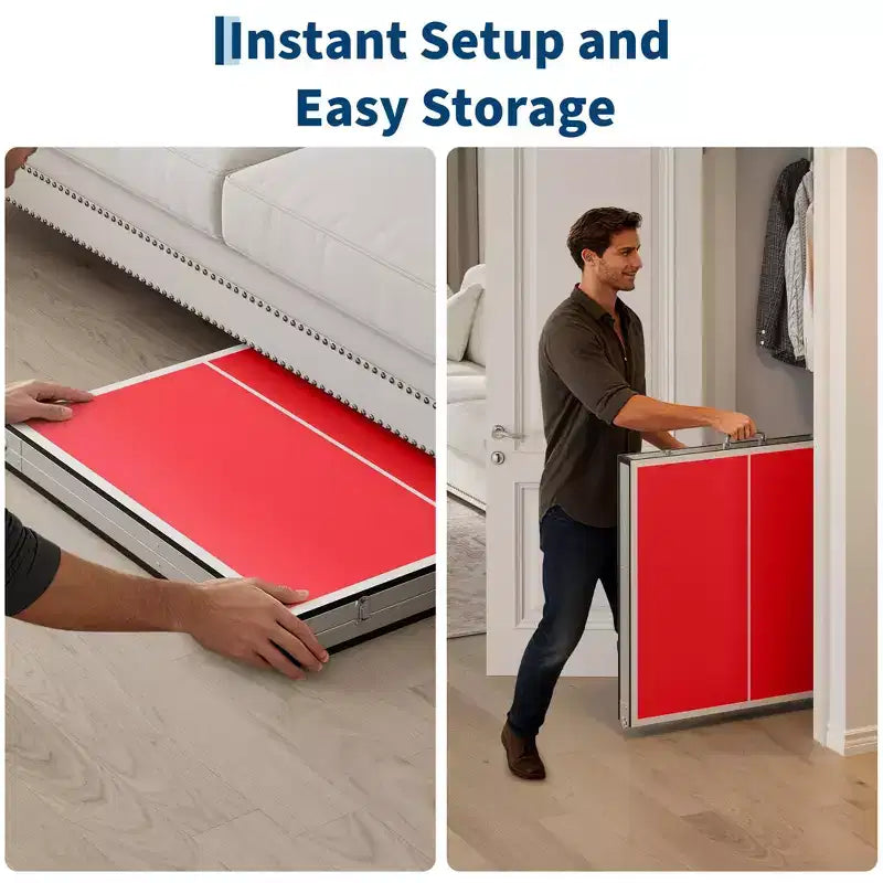 Table de ping-pong portable 180x90 cm pour intérieur et extérieur - Comprend filet, 2 raquettes et 3 balles - Table de jeu professionnelle pour adultes et adolescents