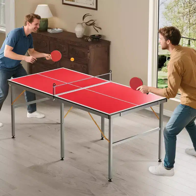 Table de ping-pong portable 180x90 cm pour intérieur et extérieur - Comprend filet, 2 raquettes et 3 balles - Table de jeu professionnelle pour adultes et adolescents