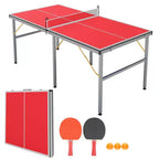Table de ping-pong portable 180x90 cm pour intérieur et extérieur - Comprend filet, 2 raquettes et 3 balles - Table de jeu professionnelle pour adultes et adolescents