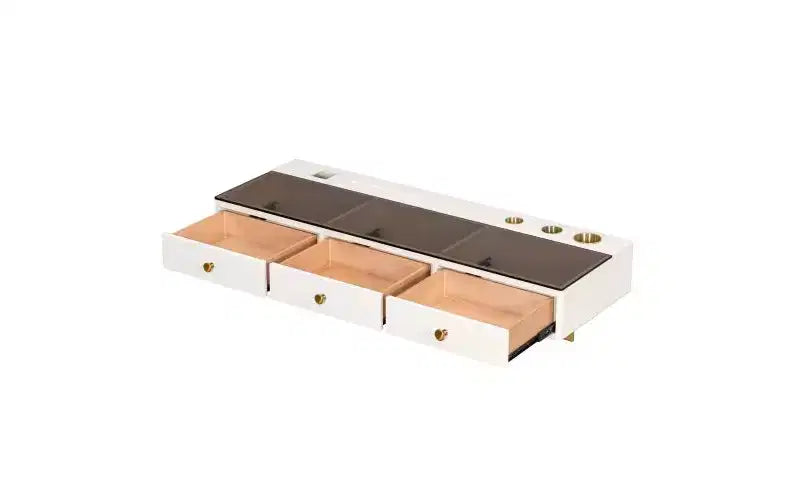 Étagère flottante JVNOXK de 47 po avec tiroir, coiffeuse murale multifonctionnelle, bureau mural, convient aux chambres à coucher, beige clair