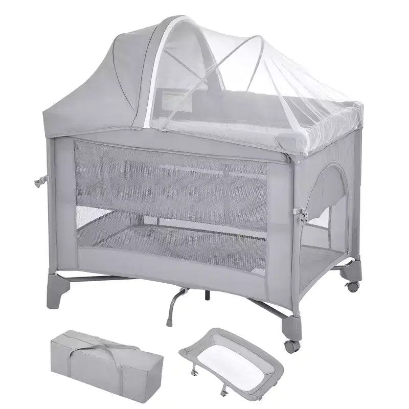 Moïse 3 en 1 pour bébé, Cododo, Table à langer, Lit bébé avec moustiquaire détachable et espace de rangement inférieur pour nouveau-nés et tout-petits