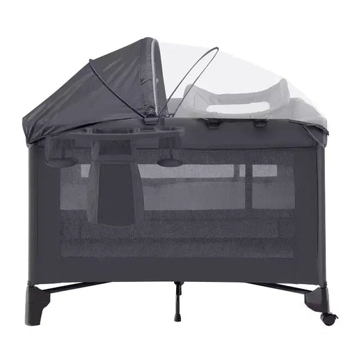 3 in 1 Baby Bassinet, Bedside Crib Sleeper, Diaper Changer, Crib with Detachable Mosquito Net & Bottom Storage for Newborn to Toddles